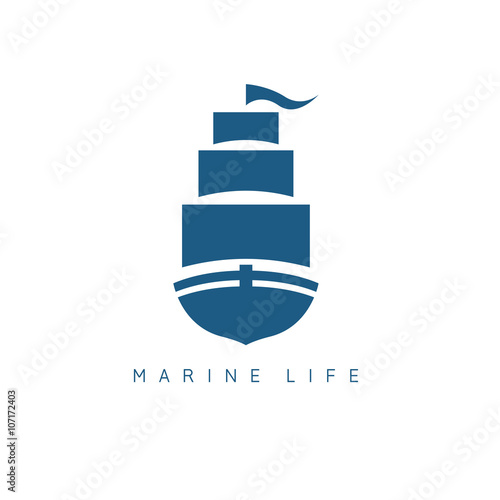 abstract sail ship icon vector design template