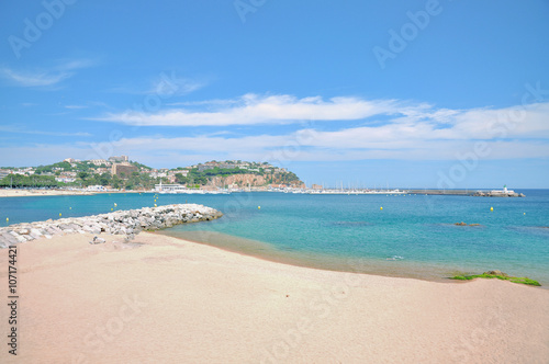 Blick auf den Urlaubs-und Badeort Sant Feliu de Guixols an der Costa Brava Katalonien Spanien