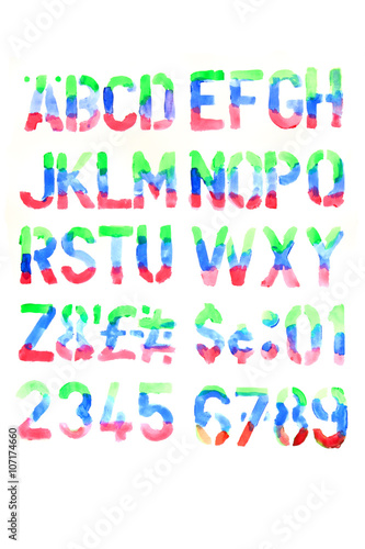 water colors alphabet