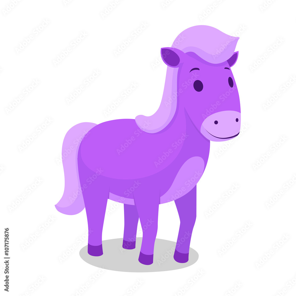 Fototapeta premium Pony cartoon minimalistic vector illustration