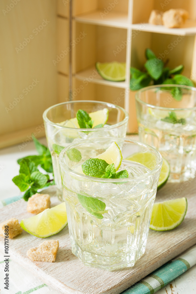 Fresh lemonade in glasses