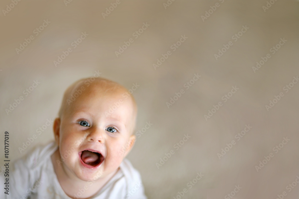 Happy Baby with Background for Copy-Space Happy Baby with Background for Copy-Space