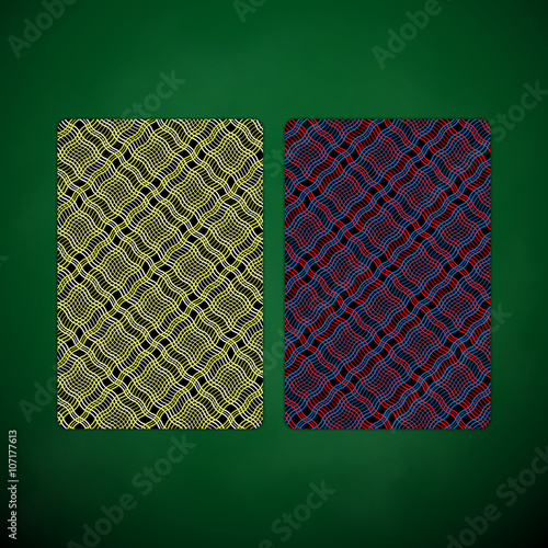 Shirt deck of playing cards on a green cloth
