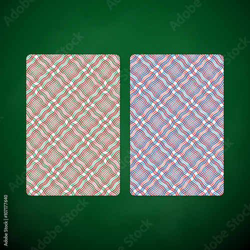 Shirt deck of playing cards on a green cloth