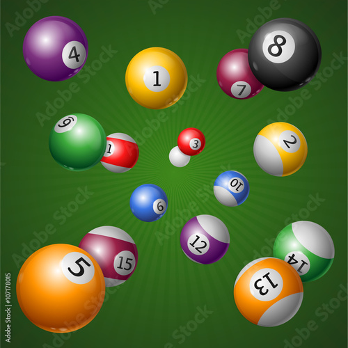 Billiard Balls Background. Vector