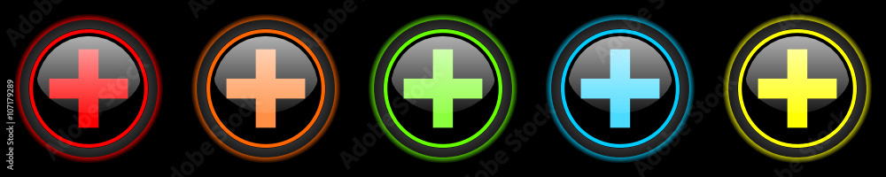 Obraz premium plus colored vector icons set