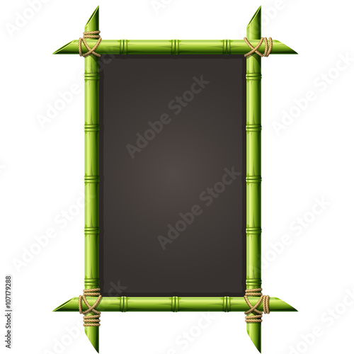 Blackboard in square bamboo frame - menu signboard