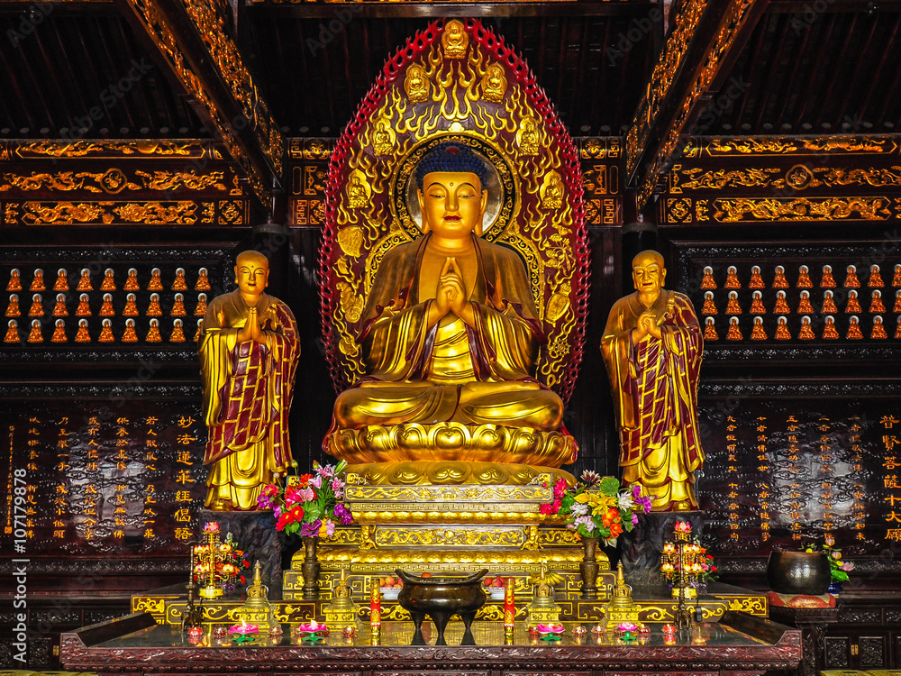 Golden Buddha and Disciples - Xian, China
