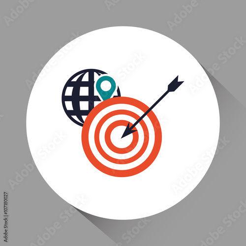 target and Digital marketing design, vector illustration