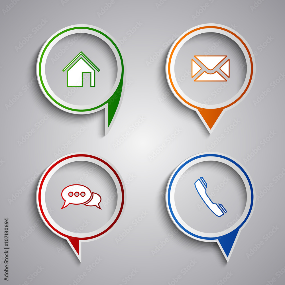 Collection modern colored web design icons Collection modern colored web design icons