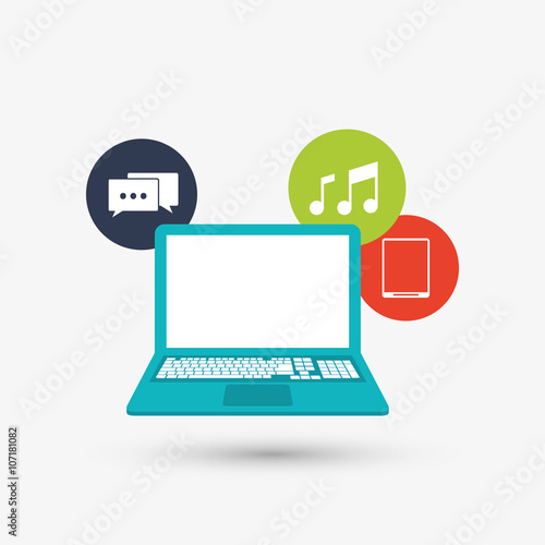Wallpaper Mural laptop icon design, vector illustration Torontodigital.ca