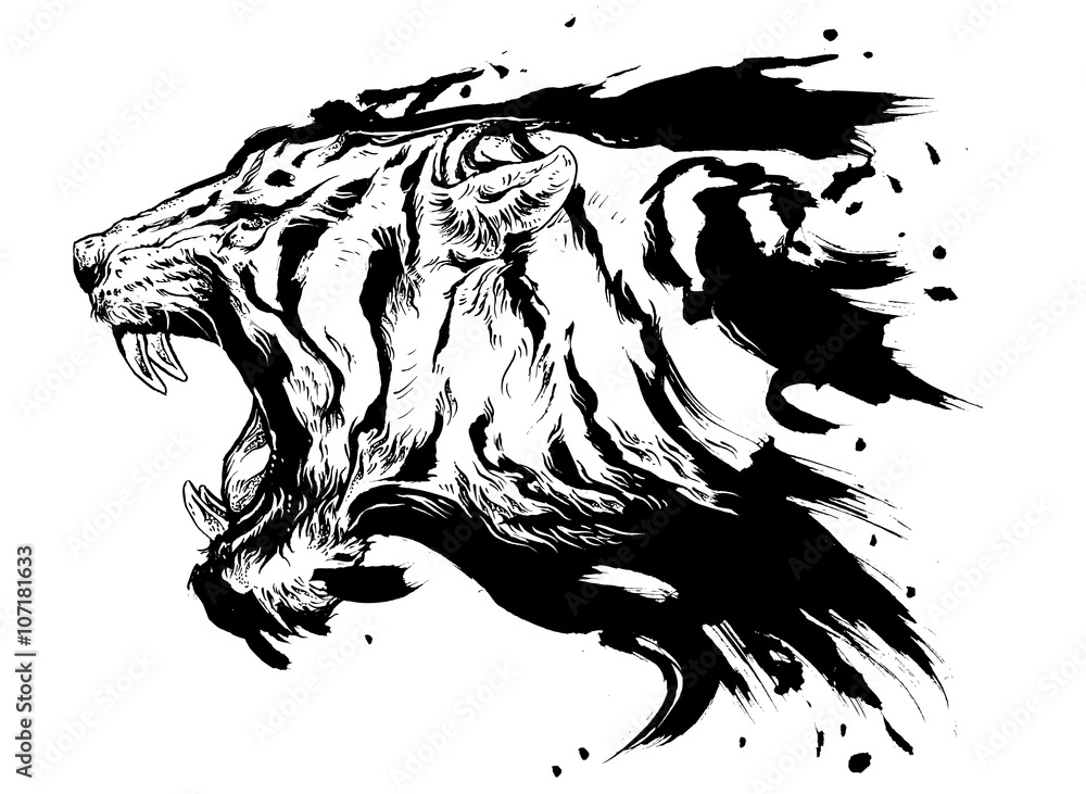 Naklejka Głowa tygrysa