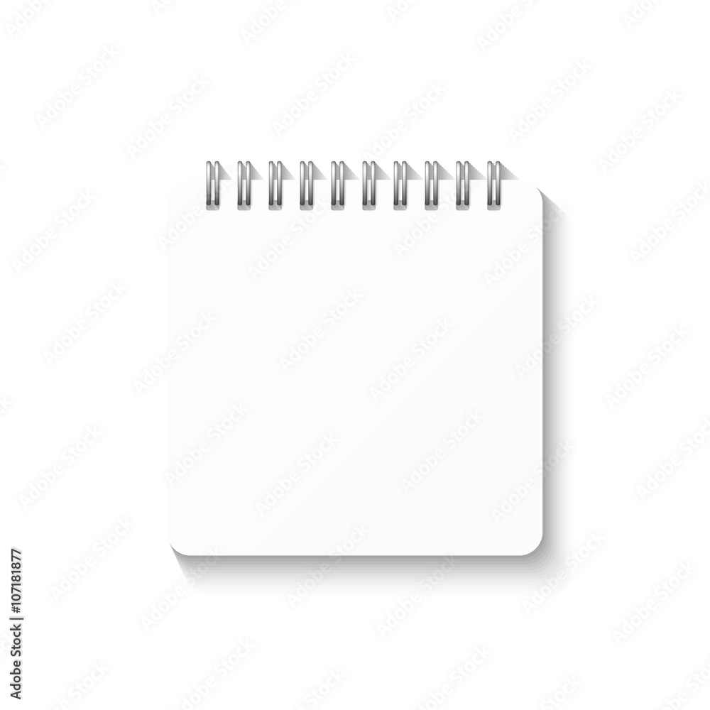 Template with spiral notebook isolated on a white background. School notebook. Diary for business. Notebook cover design. Realistic Notepad. Office stationery items. Template with spiral notebook isolated on a white background. School notebook. Diary for business. Notebook cover design. Realistic Notepad. Office stationery items.