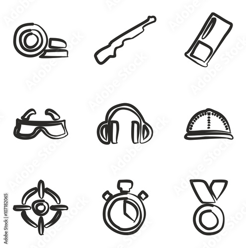 Clay Shooting Icons Freehand
