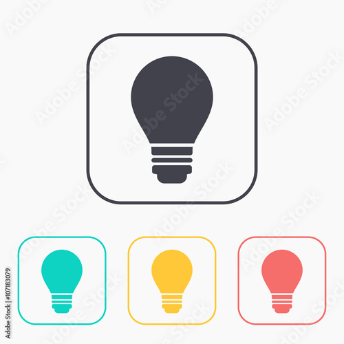 electric bulb vector color icon set