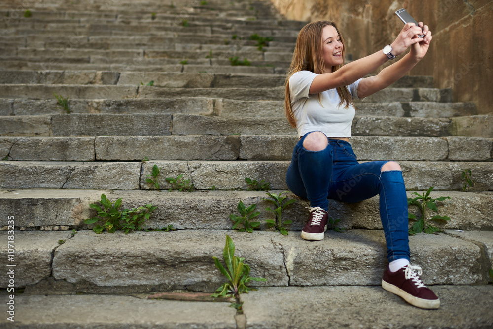 Beautiful Teenage Girl in the Old Town Beautiful Teenage Girl in the Old Town