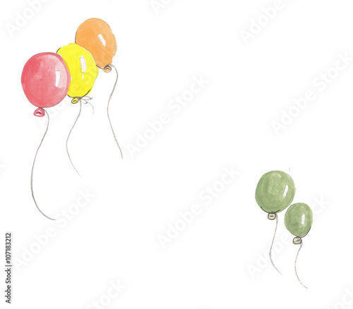 watercolor colorful ballons