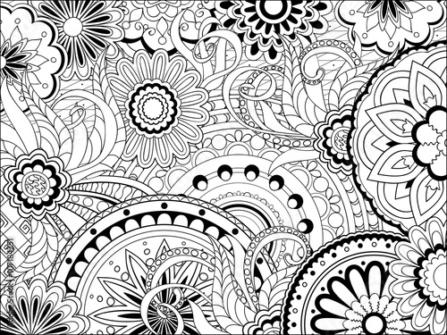 image with mandalas and doodle tangle elements