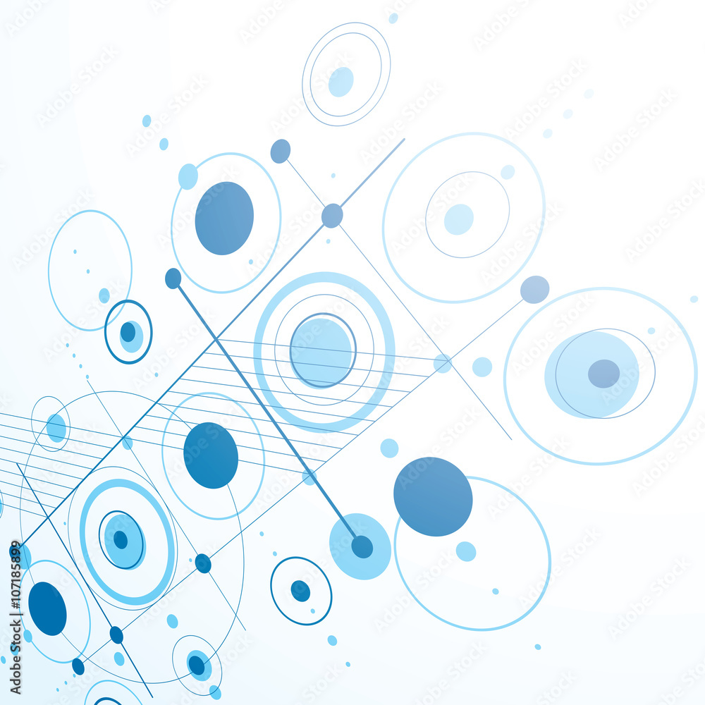 Modular Bauhaus 3d vector blue background, geometric Modular Bauhaus 3d vector blue background, geometric