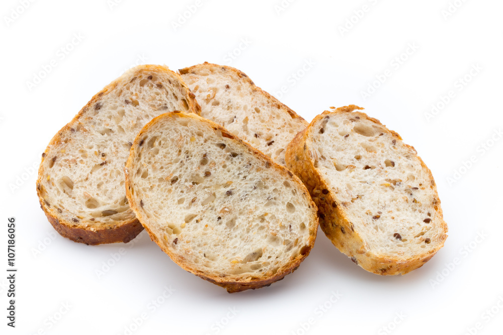 Loaf of bread isolated on white.
