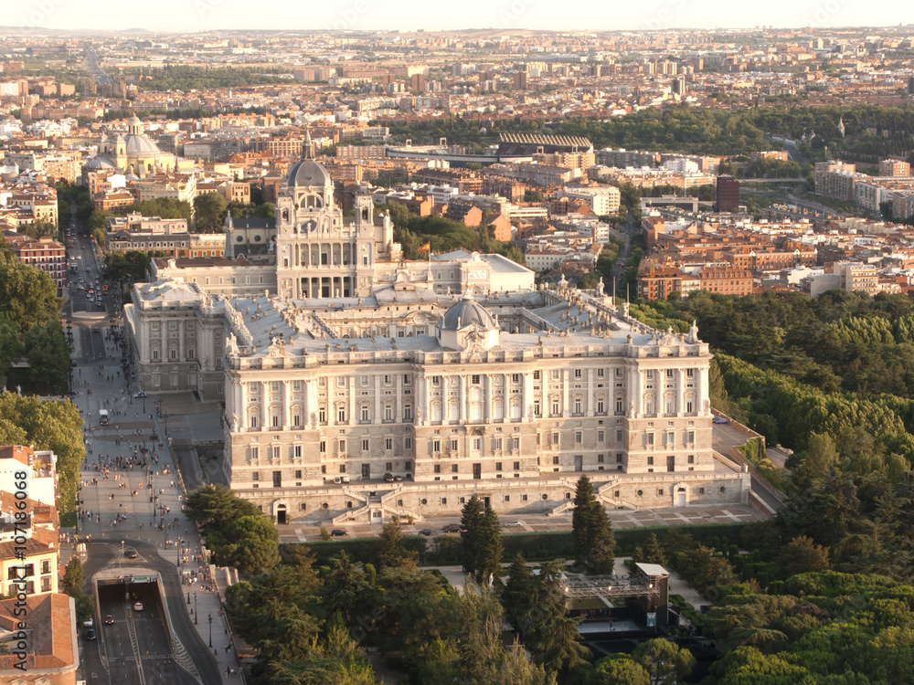 Madrid skyline and royal palace
