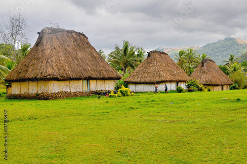 View of the Navala village on Fiji 