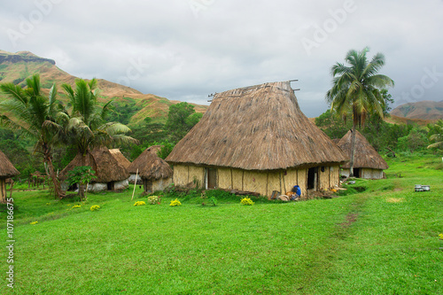 View of the Navala village on Fiji
