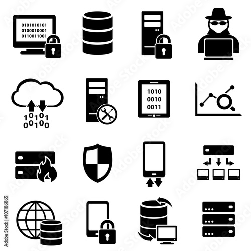 Computer, technology, data icons