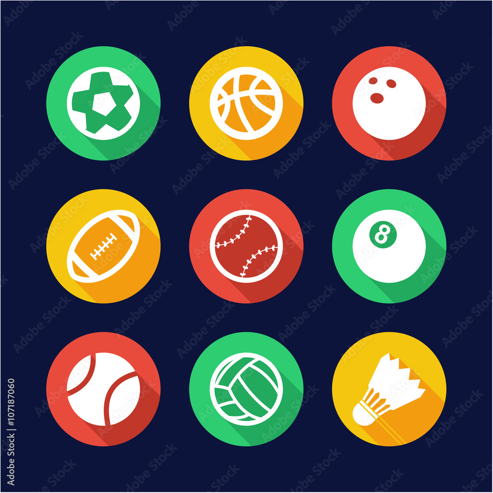 Ball Icons Flat Design Circle Ball Icons Flat Design Circle