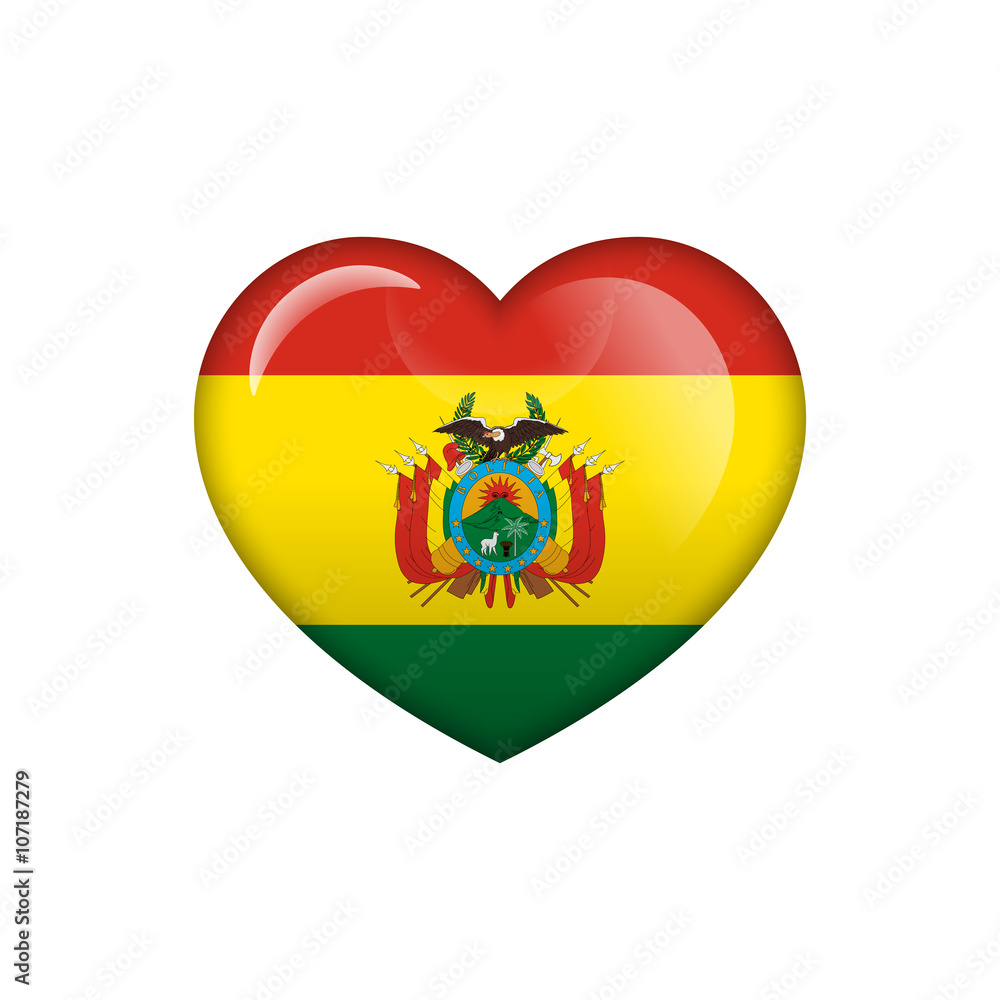 Love Bolivia symbol. Heart flag icon. Vector illustration. Love Bolivia symbol. Heart flag icon. Vector illustration.