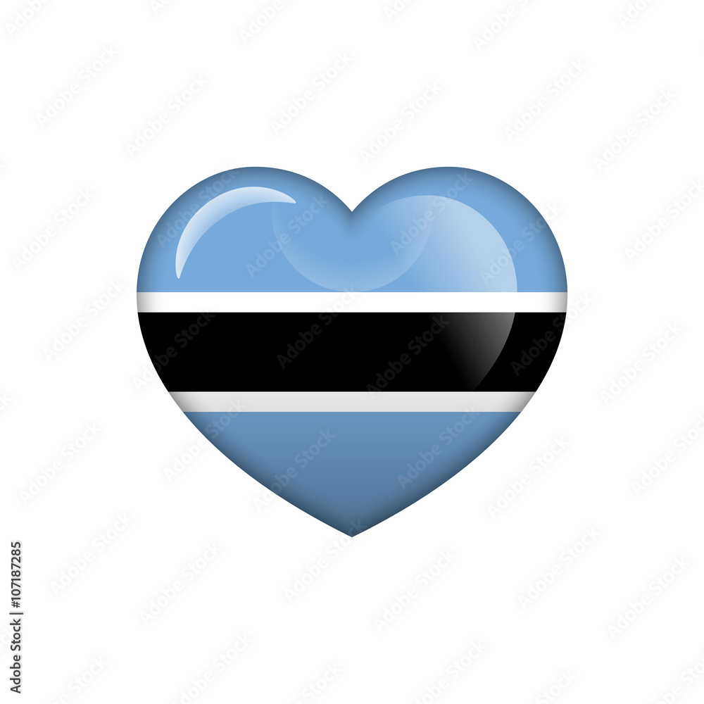 Love Botswana symbol. Heart flag icon. Vector illustration. Love Botswana symbol. Heart flag icon. Vector illustration.