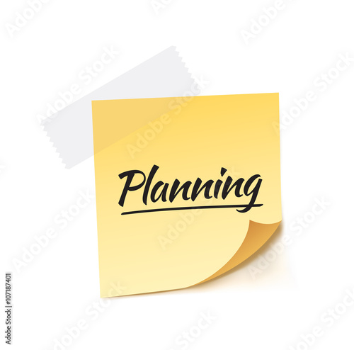 Planning Stick Note Vector Illustration