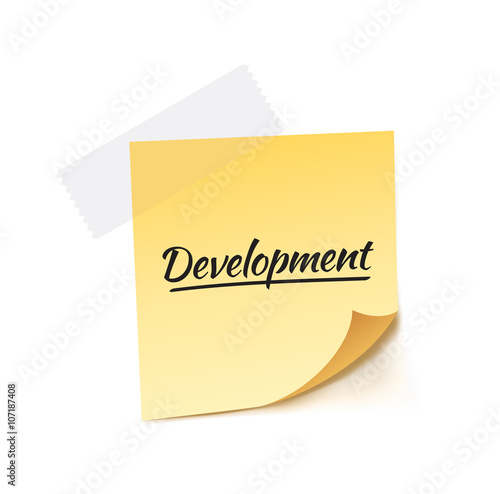 Development Stick Note Vector Illustration
