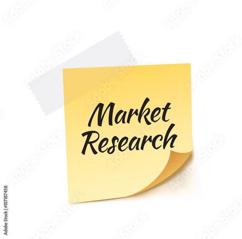 Market Research Post It Vector Illustration