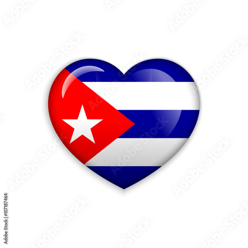 Free Download Love Cuba  symbol. Heart flag icon. Vector illustration. - GFXLoad