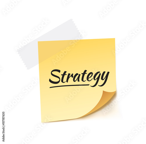 Strategy Stick Note Vector Illustration