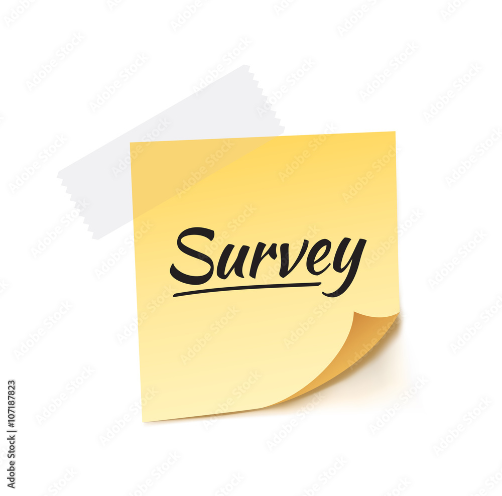 Survey Stick Note Vector Illustration Survey Stick Note Vector Illustration