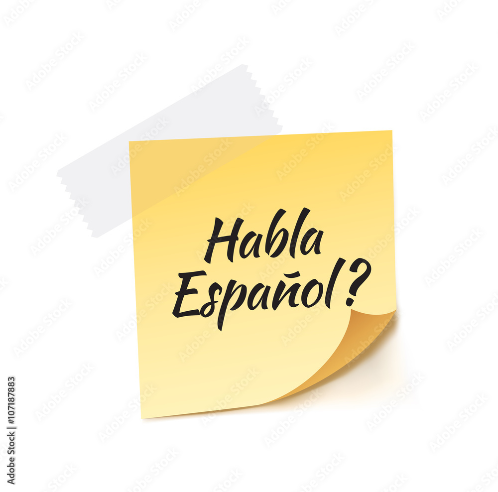 Do You Speak Spanish Stick Note Vector Illustration Do You Speak Spanish Stick Note Vector Illustration
