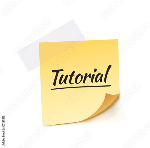 Tutorial Stick Note Vector Illustration
