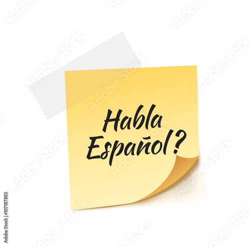 Do You Speak Spanish Stick Note Vector Illustration