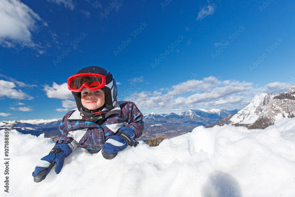 Cute little skier.