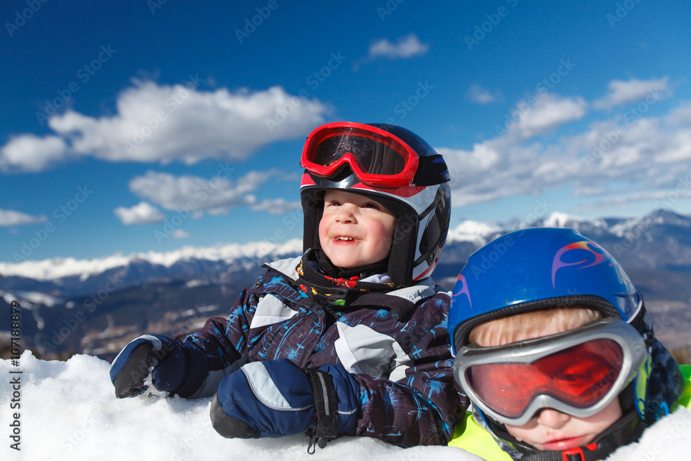 Little boys and winter fun.
