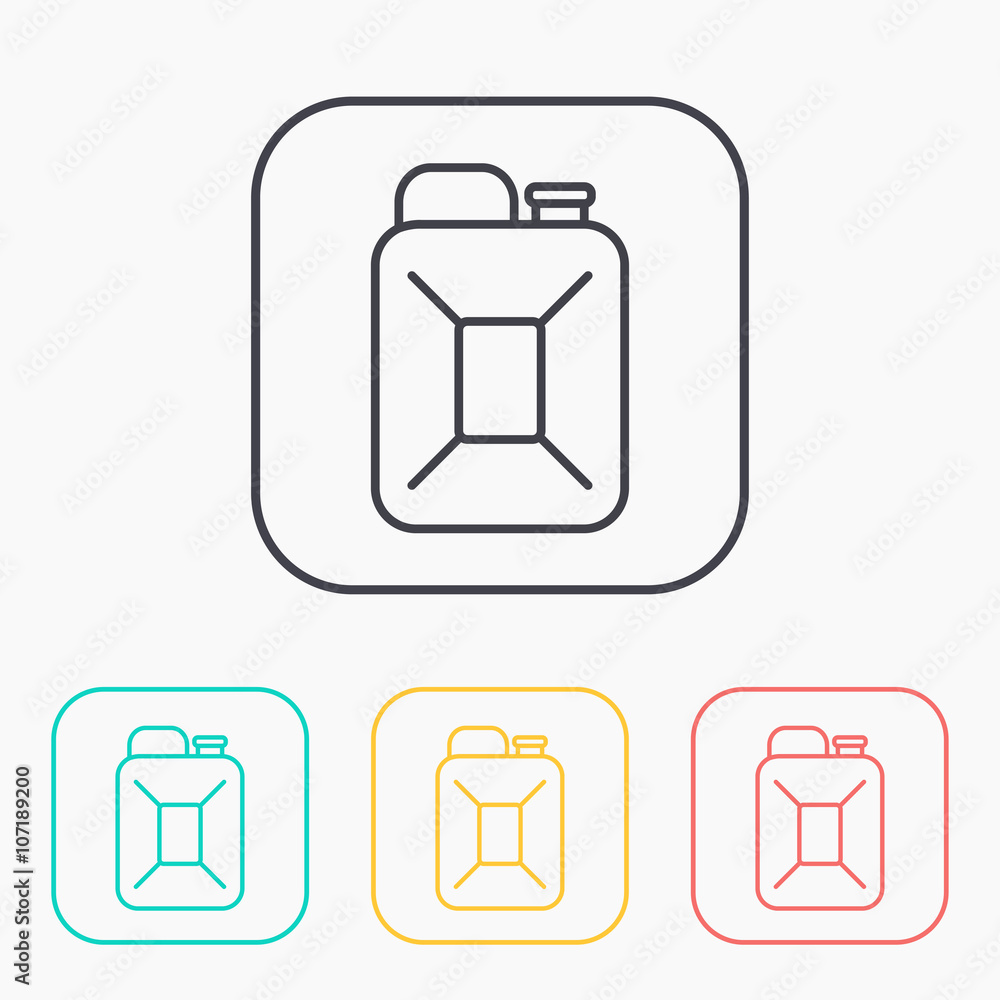 fuel canister outline color icon set fuel canister outline color icon set