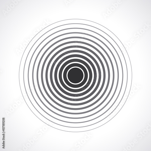 Concentric circle elements. Vector illustration for sound 