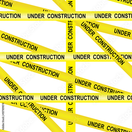 Under construction caution tape entrance prohibited background seamless yellow warning caution ribbon tape vector on white background