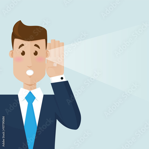 The businessmann hear a shame things