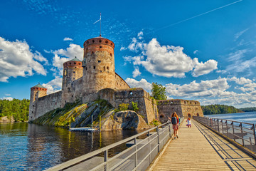 Fototapete Skandinavien Olavinlinna Schloss Olofsborg in Savonlinna, Finnland  © VitalyTitov