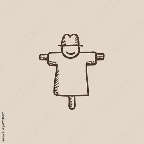 Scarecrow sketch icon.