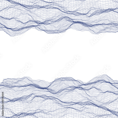 Abstract polygonal wave wir...