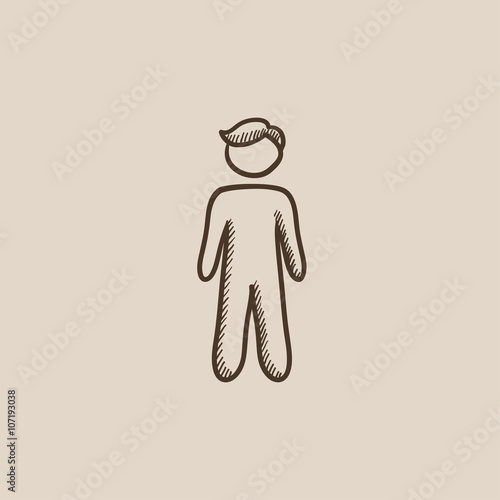 Businessman standing sketch icon.